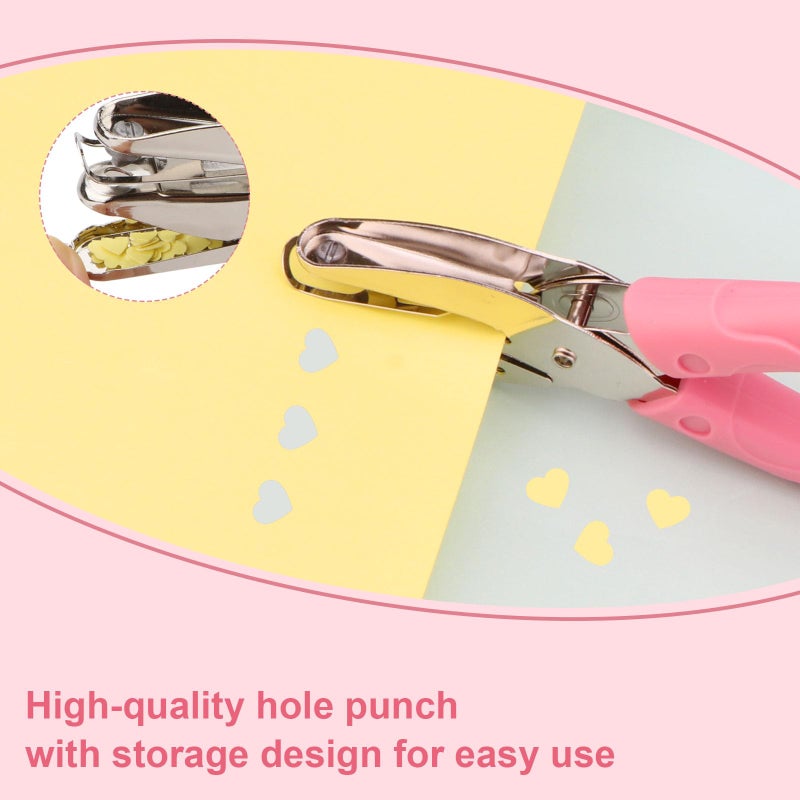 Rongon Heart Shaped Hole Puncher 1/4 Inch 2 Pcs Paper Punches Cute Single Hole Punch Scrapbooking Paper Cutter Perforator for DIY Handcraft - Image 3